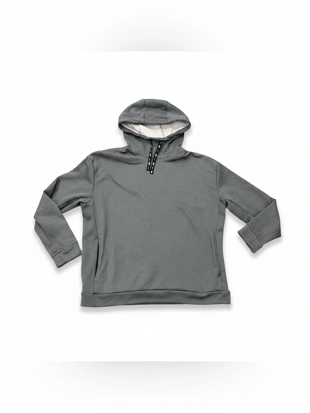 Nike Hoodie Sweatshirt Women’s Size Large Gray Fleece Pullover Side Pockets Logo